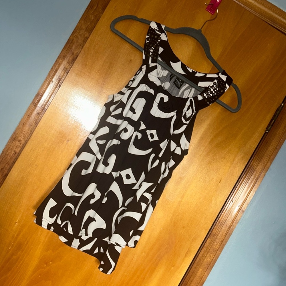 Brown and Cream Dressy Tank